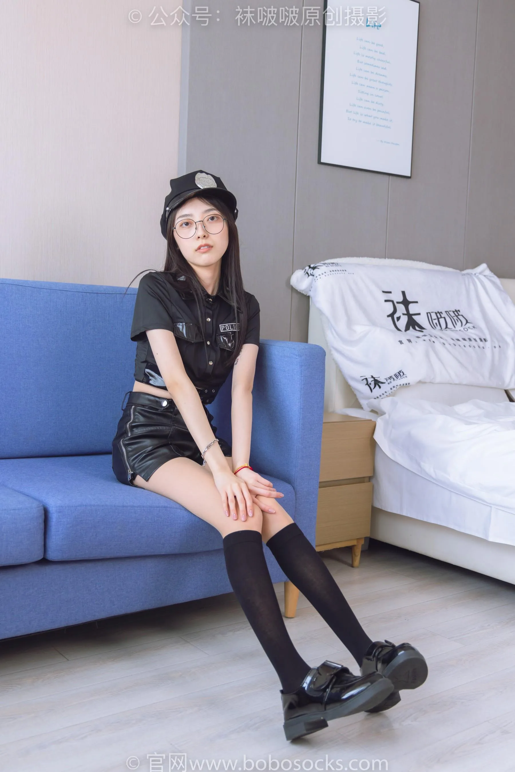 [BoBoSocks袜啵啵]NO.198 稚予-皮鞋、黑色小腿袜、高跟鞋、肉丝 [86P]插图6